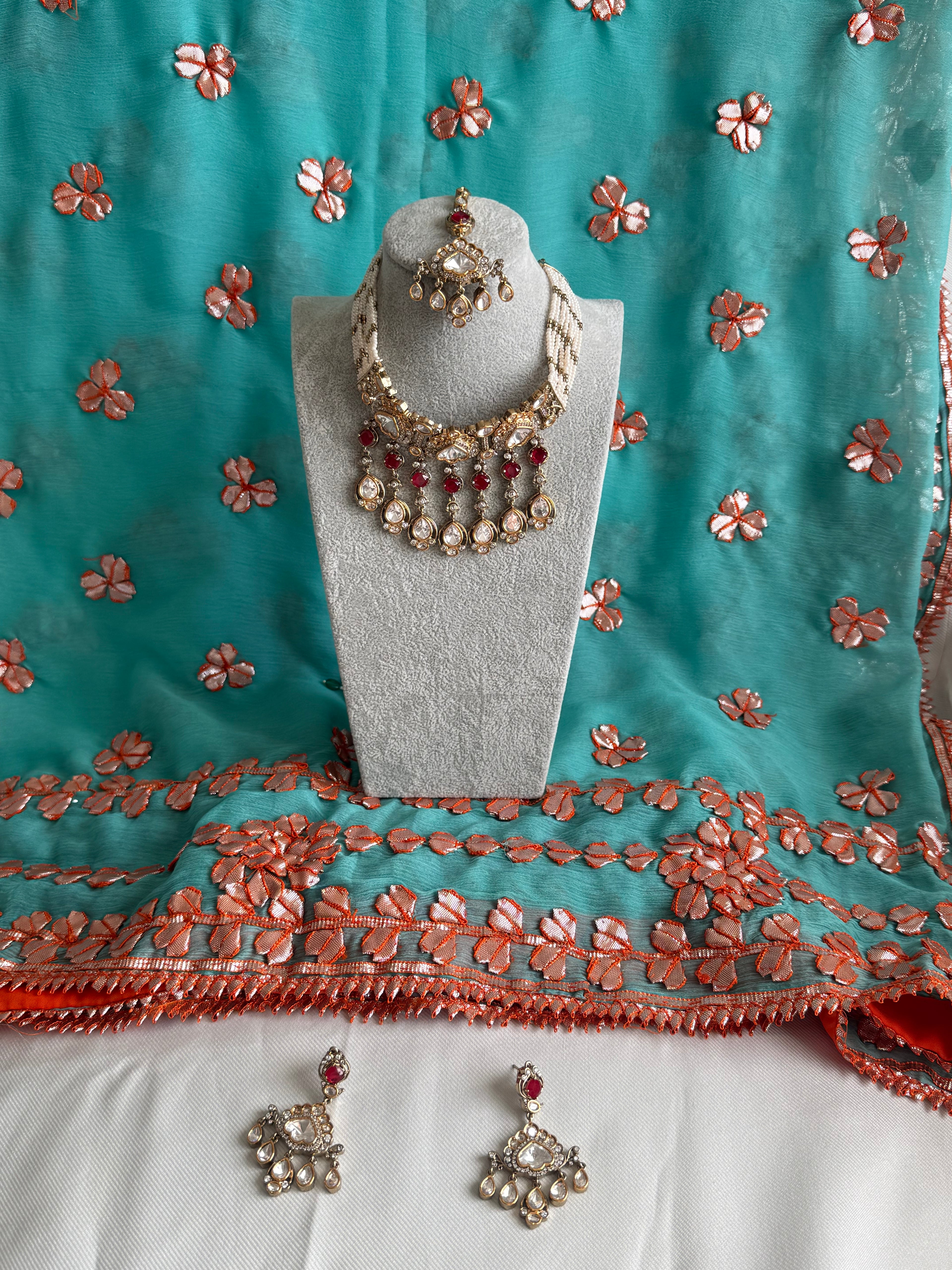Choker Set W/ Matching Tikka & Earrings