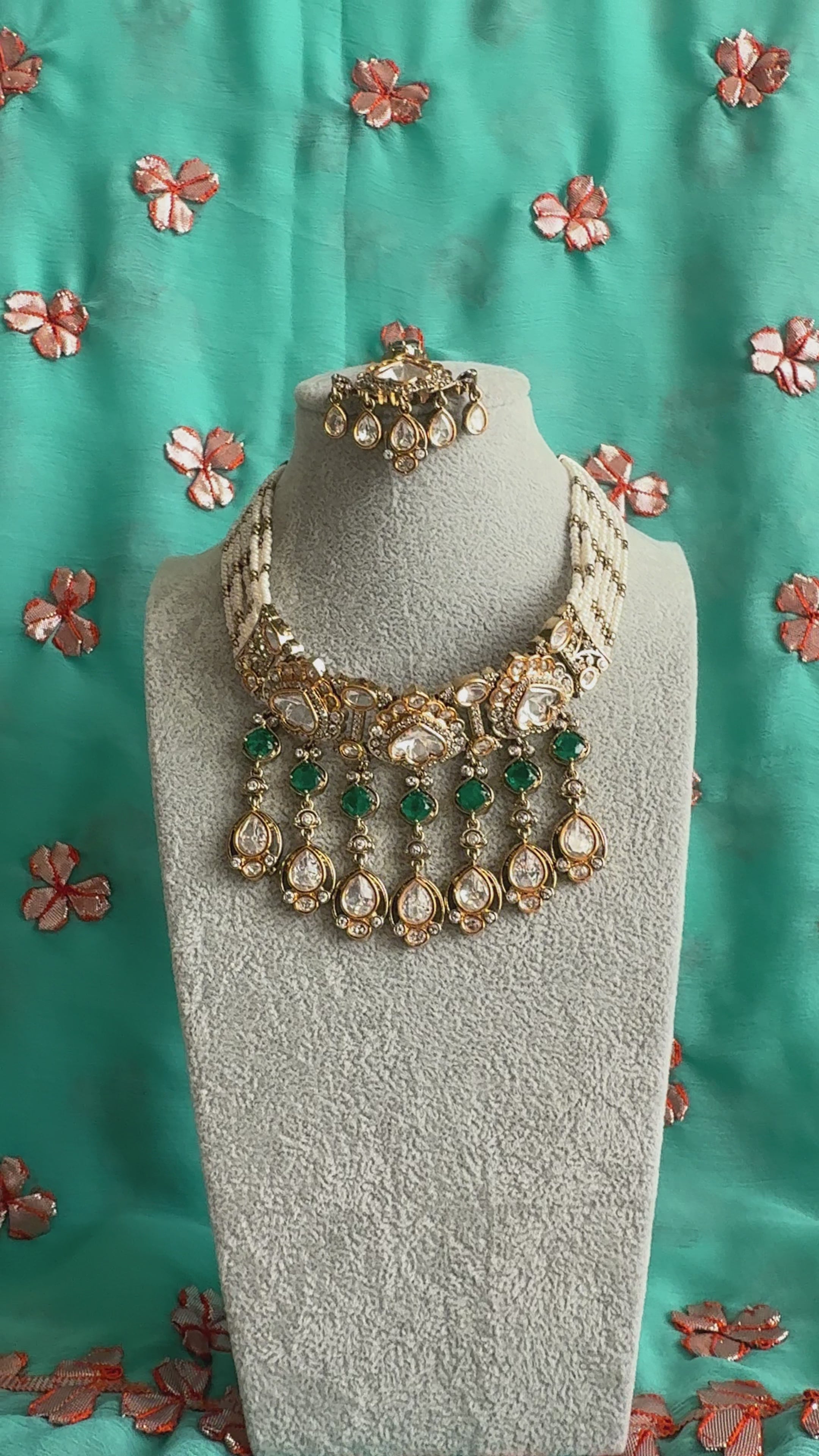 Choker Set W/ Matching Tikka & Earrings