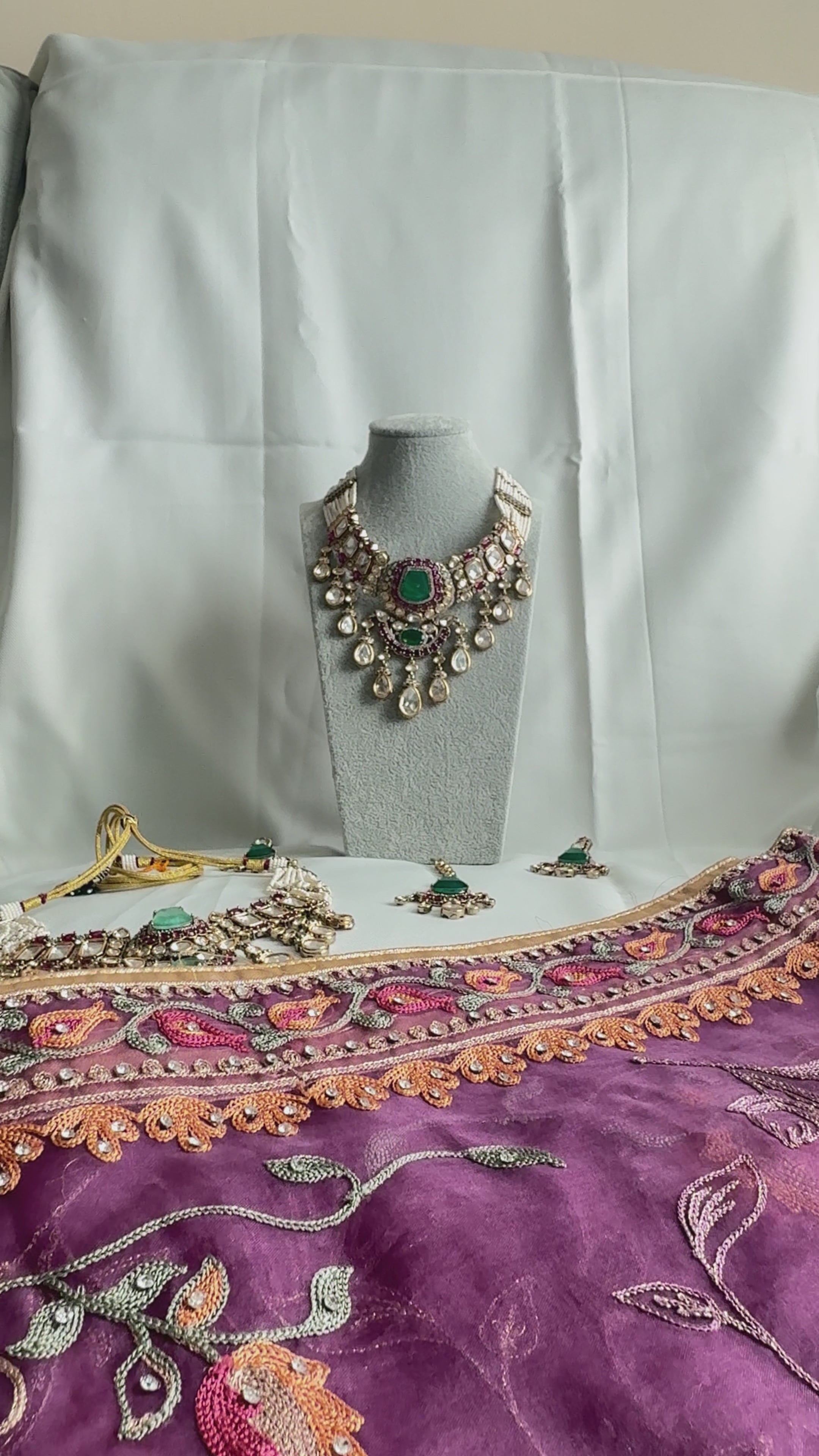 Kundan Choker Set with matching tikka & earrings