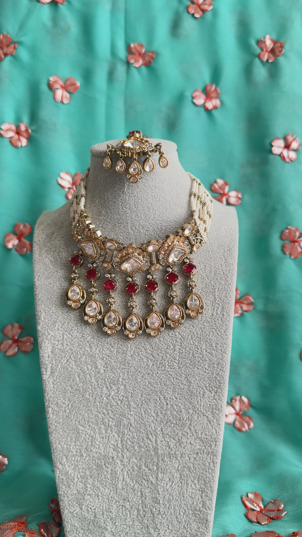 Choker Set W/ Matching Tikka & Earrings