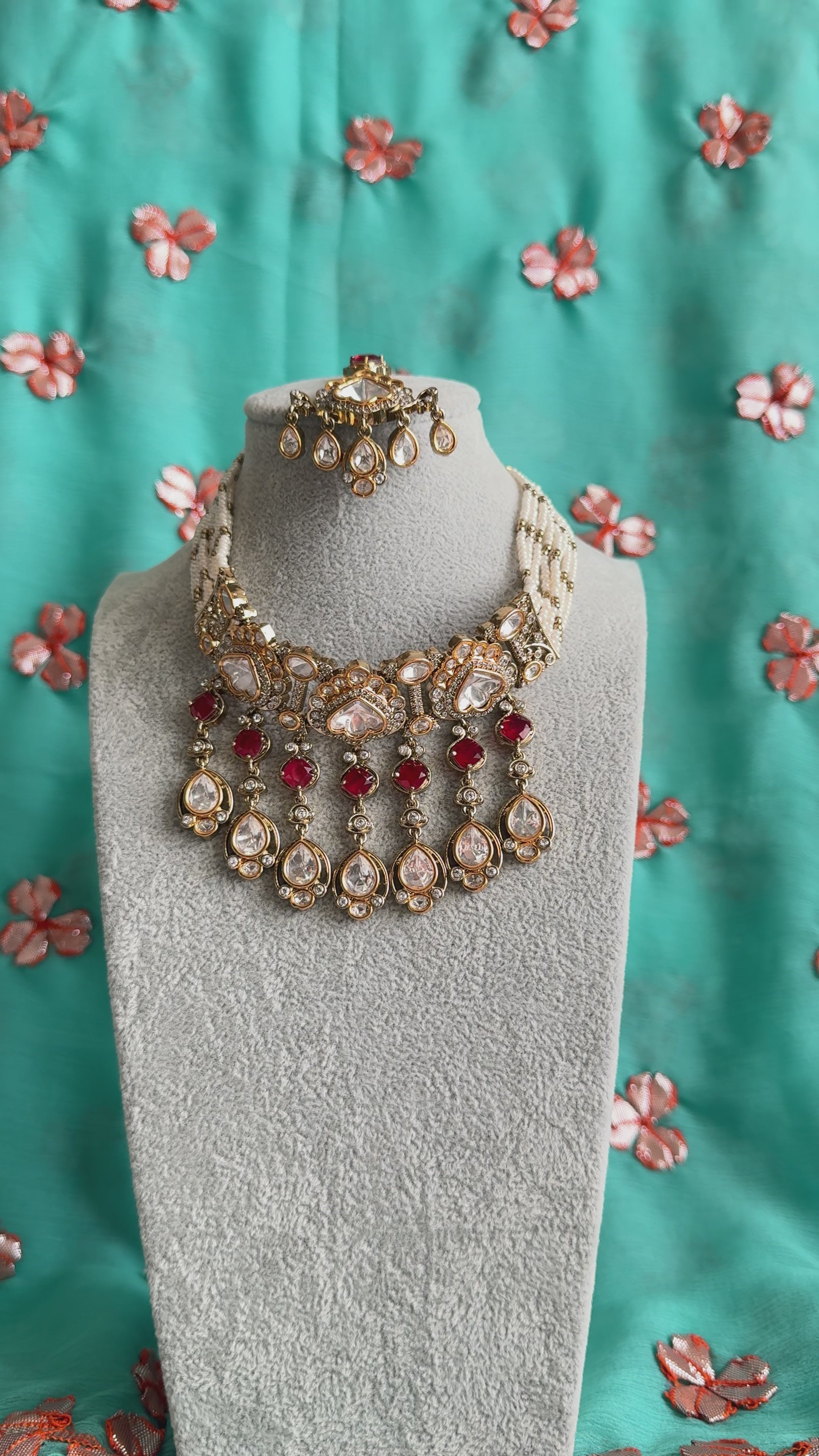 Choker Set W/ Matching Tikka & Earrings